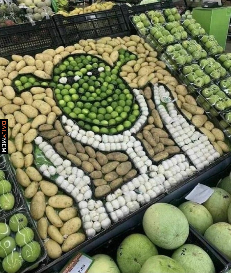 Shrek w warzywniaku